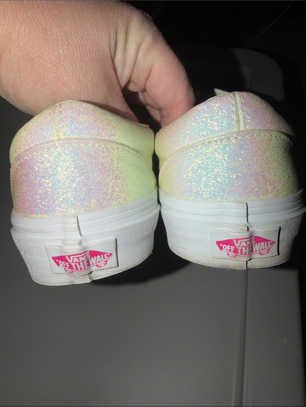 Vans Iridescent Slip-On Sneakers - Pink/White size 8.5 women - Picture 5 of 7
